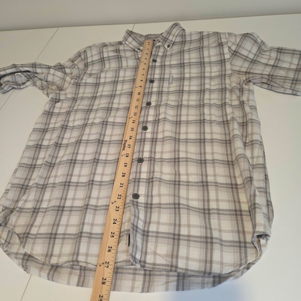 Columbia Mens Plaid Button Down Shirt Long Sleeve Neutral Medium 100% Cotton - Picture 11 of 11